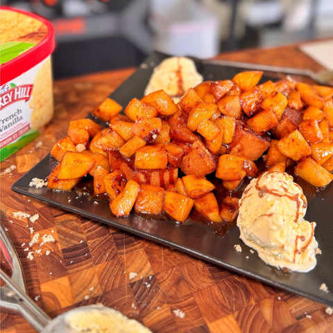 Griddled Apples with Pound Cake