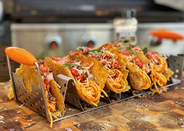 Griddled Parmesan Spaghetti Tacos - Blackstone Products