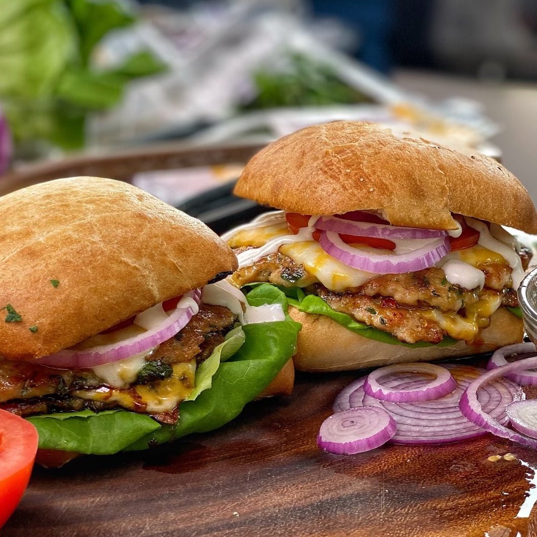 Hot Honey Ranch Chicken Burgers - Blackstone Products