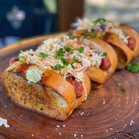 Hot Honey Sriracha Dogs