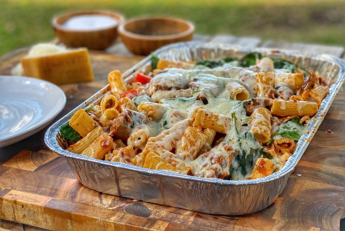 Hot Italian Sausage Rigatoni in Red Sauce - Blackstone Products
