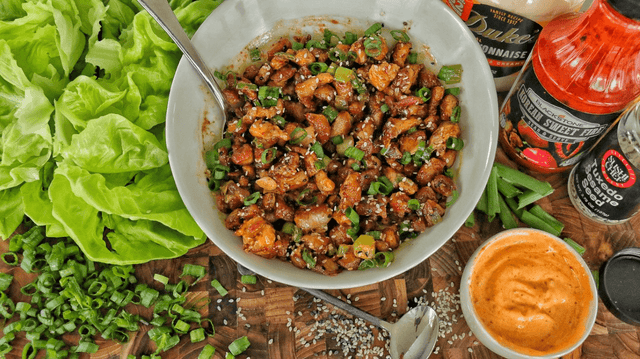 Korean Fire Chicken Lettuce Wraps - Blackstone Products