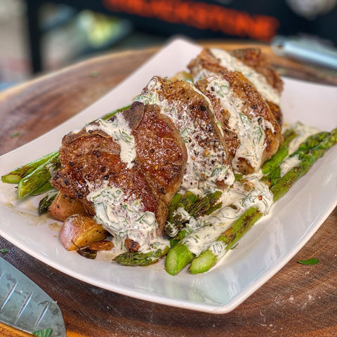 Lamb Chops with Lemon Sherry Mayo