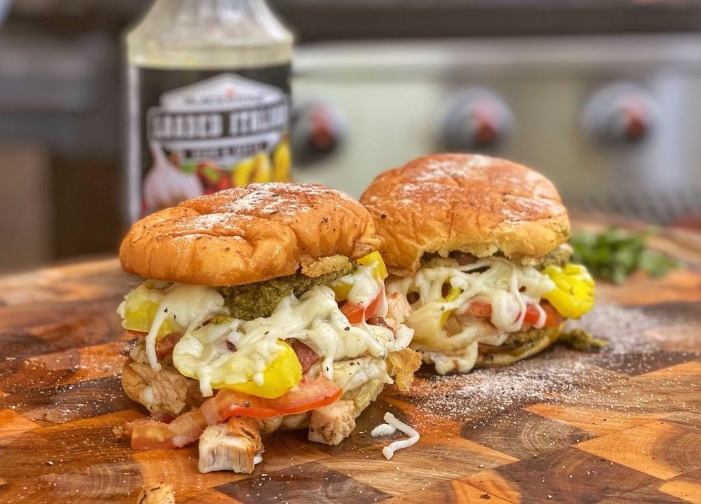 Loaded Italian Fat Stack Pesto Chicken Sandwich - Blackstone Products