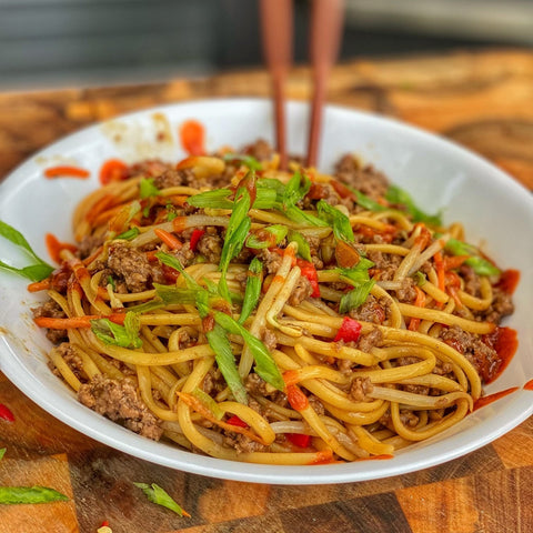 Mongolian Ground Beef Noodles