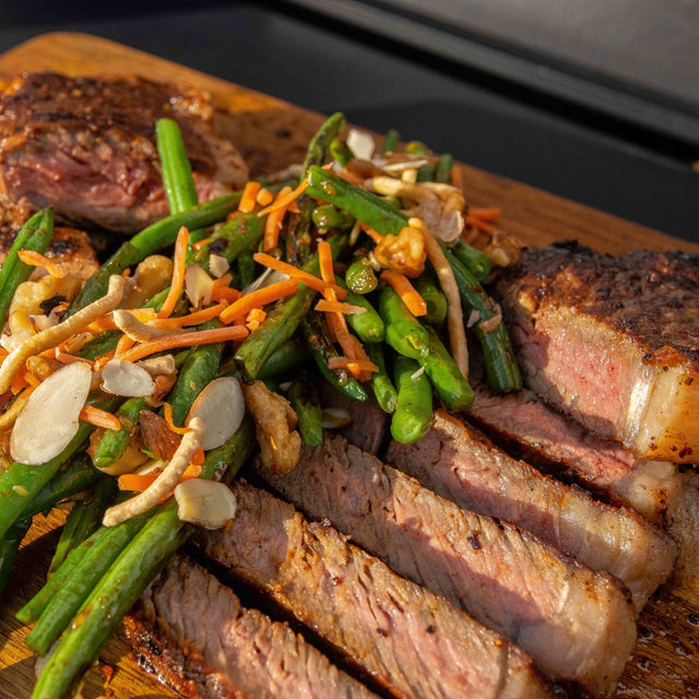 NY Strips & Teriyaki String Beans - Blackstone Products