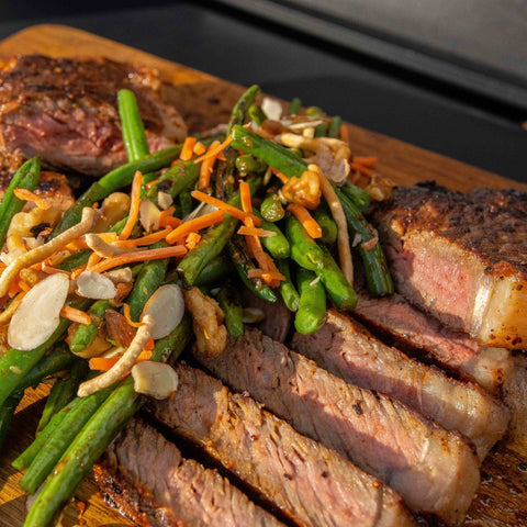 NY Strips & Teriyaki String Beans