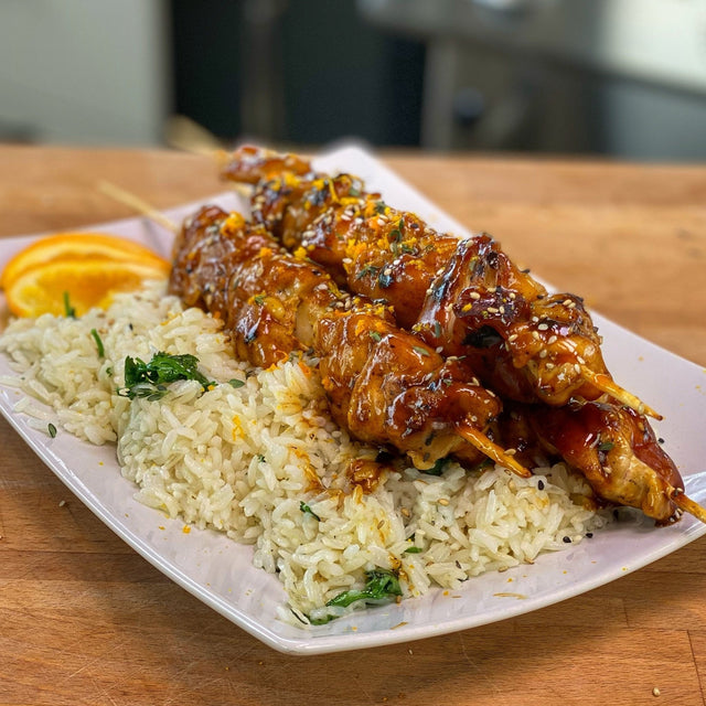 Orange Teriyaki Chicken Skewers - Blackstone Products