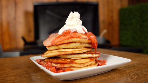 Pancakes with Strawberry Compote