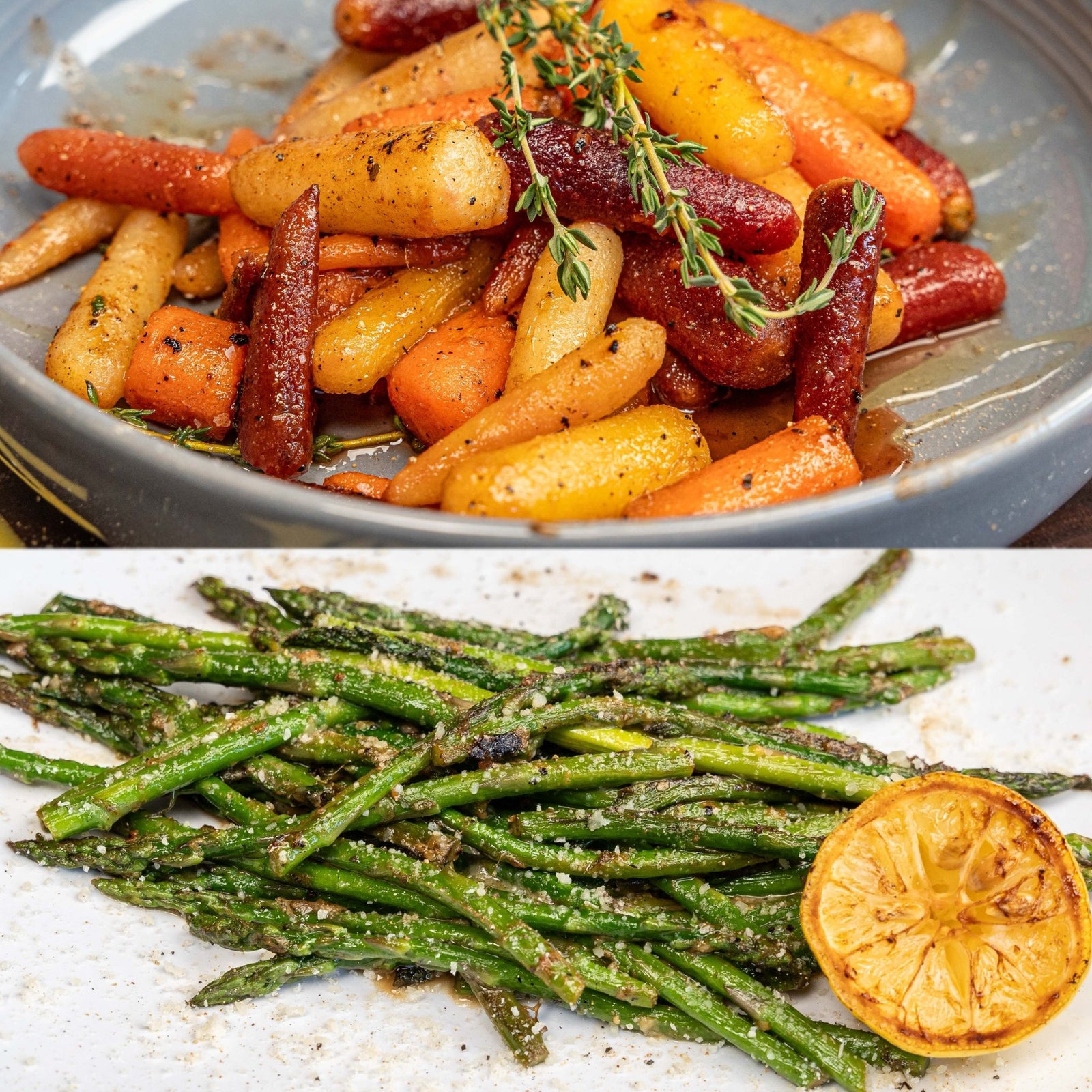 Parmesan Lemon Asparagus & Honey-Glazed Carrots - Blackstone Products