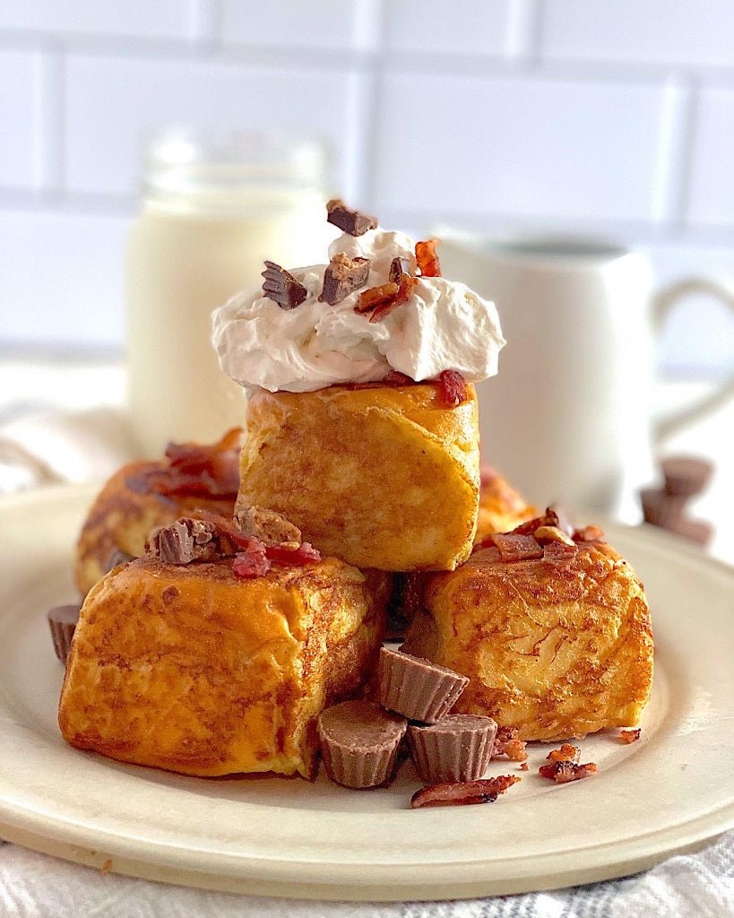 Peanut Butter Cup & Bacon Hawaiian Roll French Toast - Blackstone Products