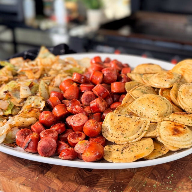 Pierogi Dinner with Kielbasa & Cabbage - Blackstone Products