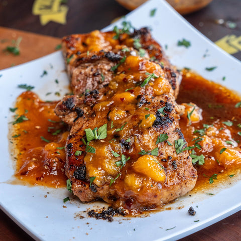 Pork Chops with Peach Chutney