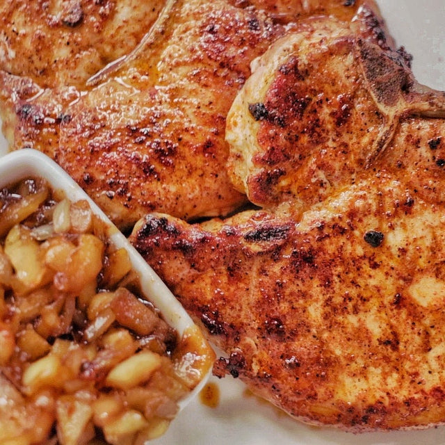 Pork Chops with Warm Apple Chutney - Blackstone Products