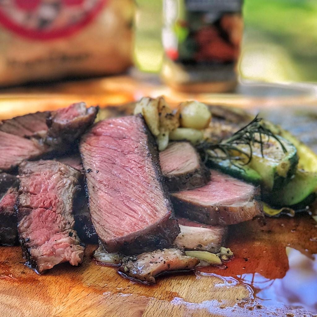 Reversed Sear Ribeye with Smoked Garlic, Zucchini, and Squash - Blackstone Products