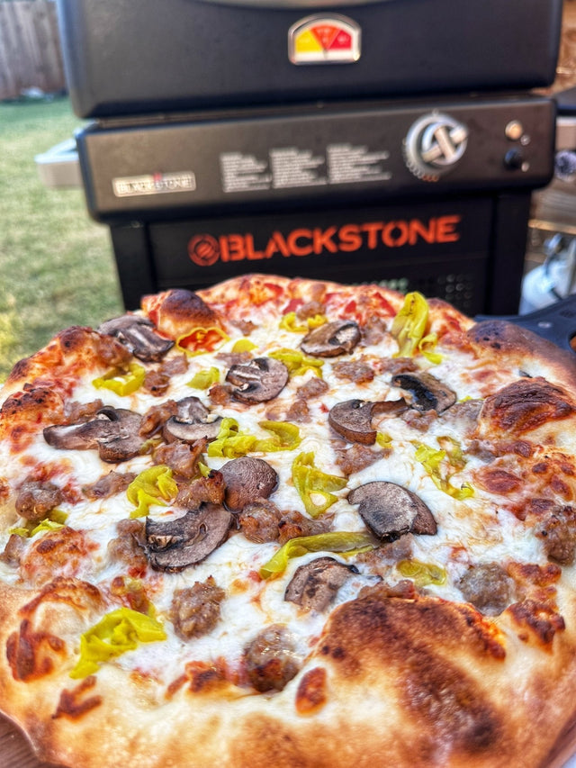 Sausage Mushrooms and Peppers Pizza - Blackstone Products