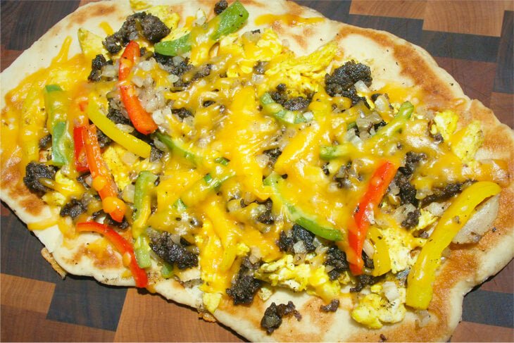 Scrapple and Eggs Breakfast Flatbread - Blackstone Products