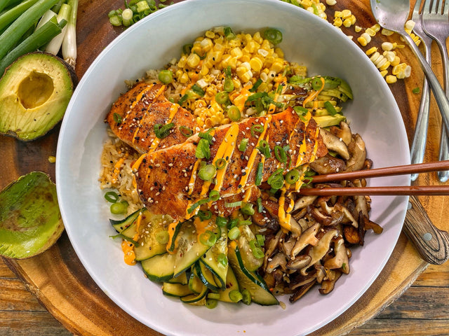 Seared Salmon Rice Bowls - Blackstone Products
