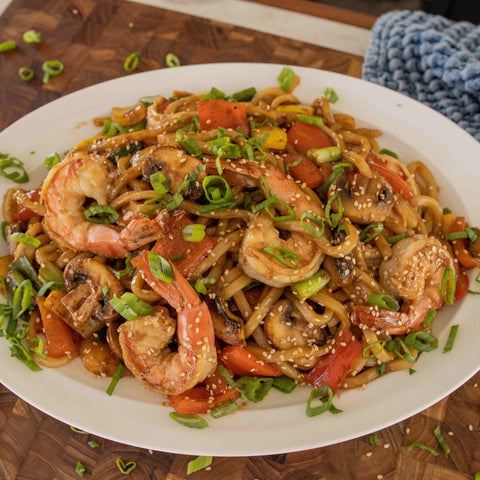 Shrimp Udon Stir Fry