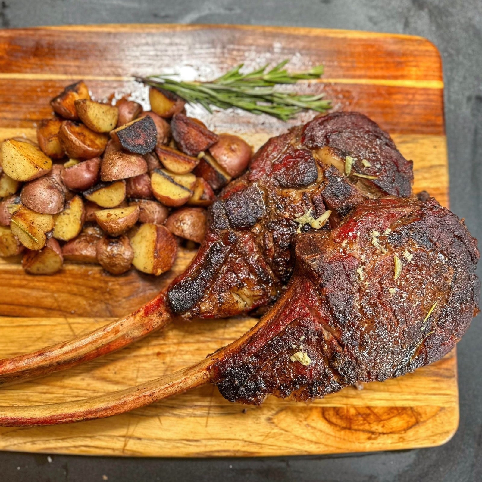 Smoked and Reverse Seared Tomahawk Ribeyes - Blackstone Products