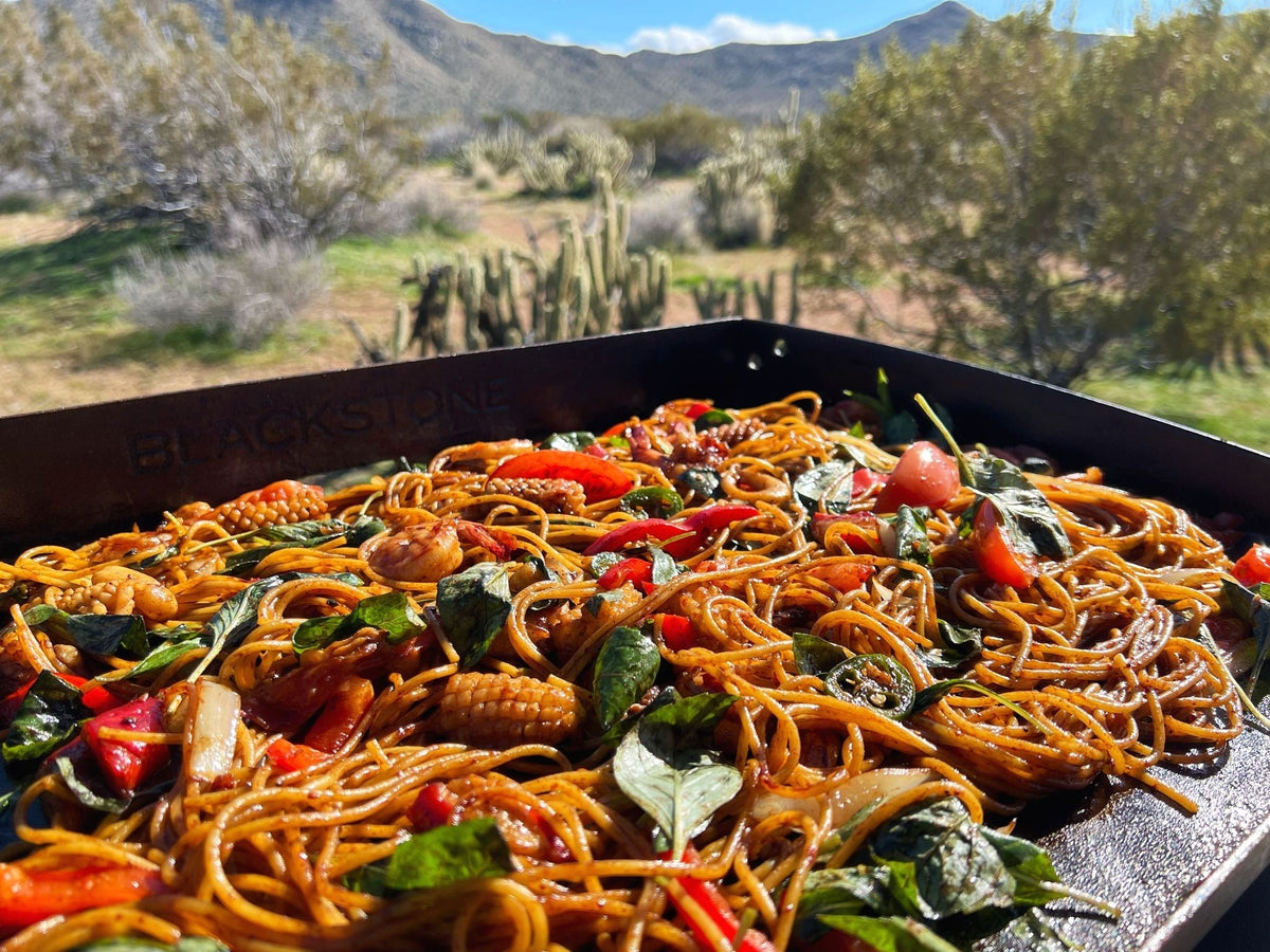 Spicy Seafood and Thai Basil Noodles - Blackstone Products