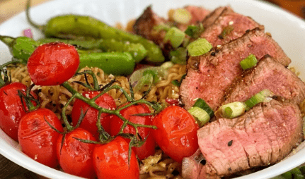 Steak and Ramen Noodles