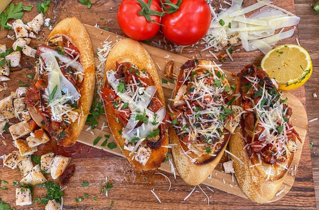Stewed Garlic and Sun-Dried Tomato Bruschetta - Blackstone Products
