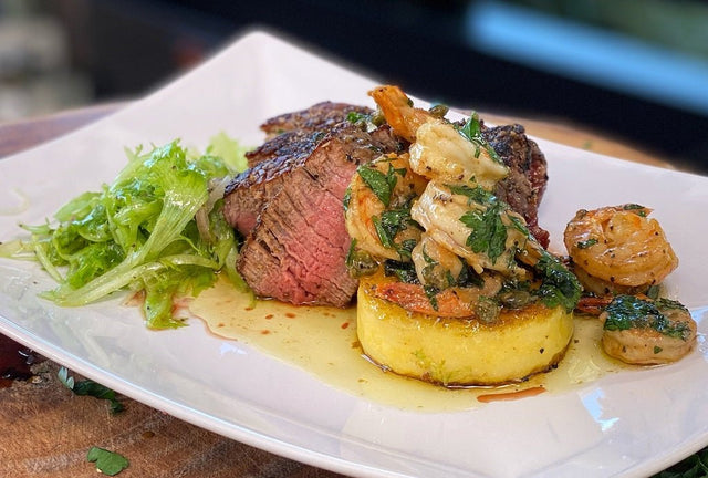 Surf and Turf with Frisee Salad - Blackstone Products