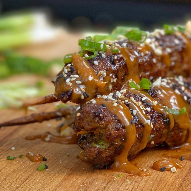 Thai Style Beef Souvlaki With Peanut Sauce - Blackstone Products