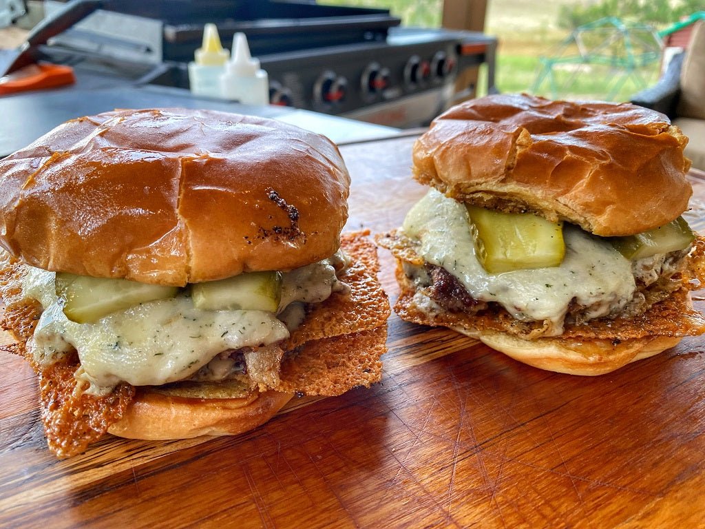Chicken Smash Burgers on the Griddle - Easy Chicken Burger Recipe