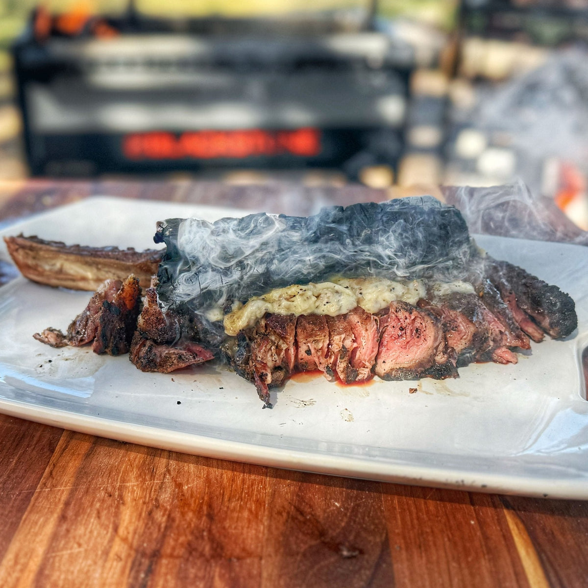 Tomahawk Steak with Bone Marrow Compound Butter - Blackstone Products
