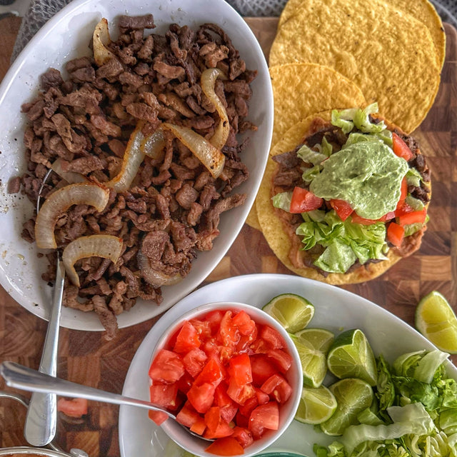 Tostadas with Carne Picada - Blackstone Products