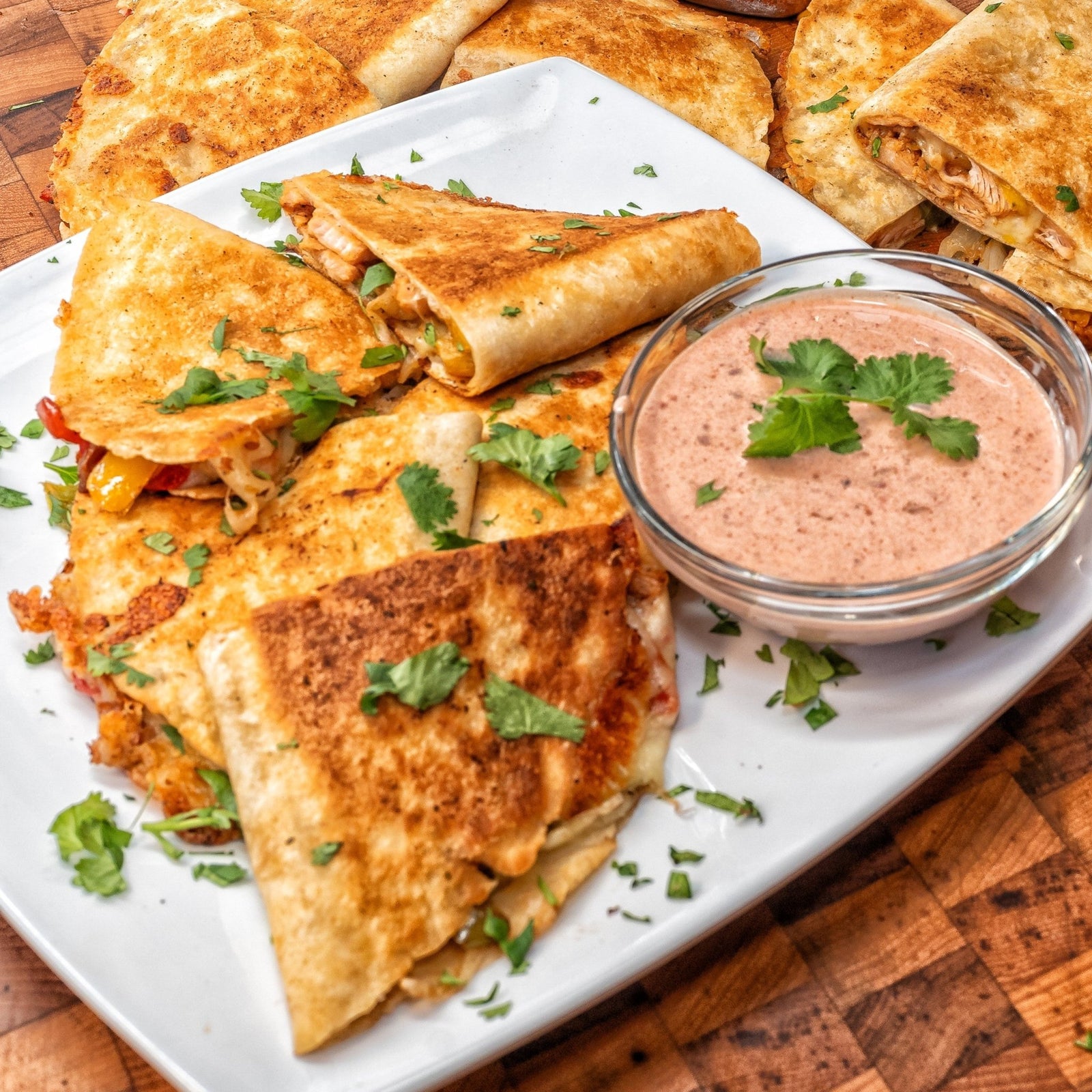 Turkey and Cheese Quesadillas with Cranberry Chipotle Creama - Blackstone Products