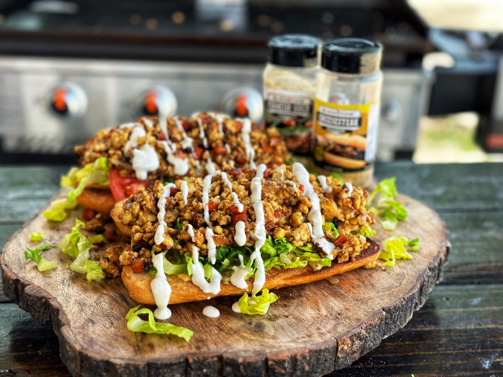 Vegetarian Bacon Ranch Chicken Chopped Cheese - Blackstone Products