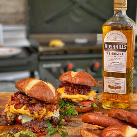 Whiskey Bacon Jam Smash Burger