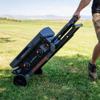 With the collapsible design and heavy-duty wheels, you'll take the griddle anywhere you can roll it. 
