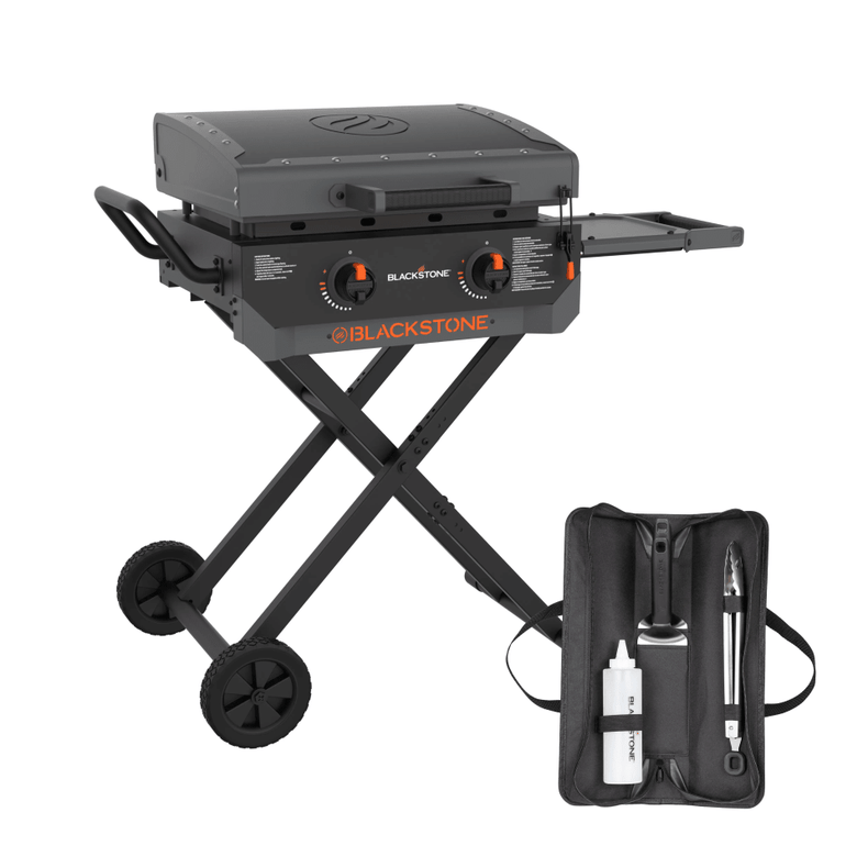 22" Griddle with Flexfold Legs with a free 5 piece toolkit and carry bag. 
