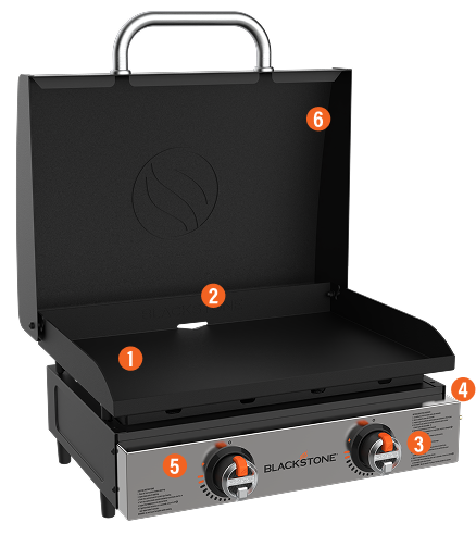 22" Tabletop Griddle with Hood features
