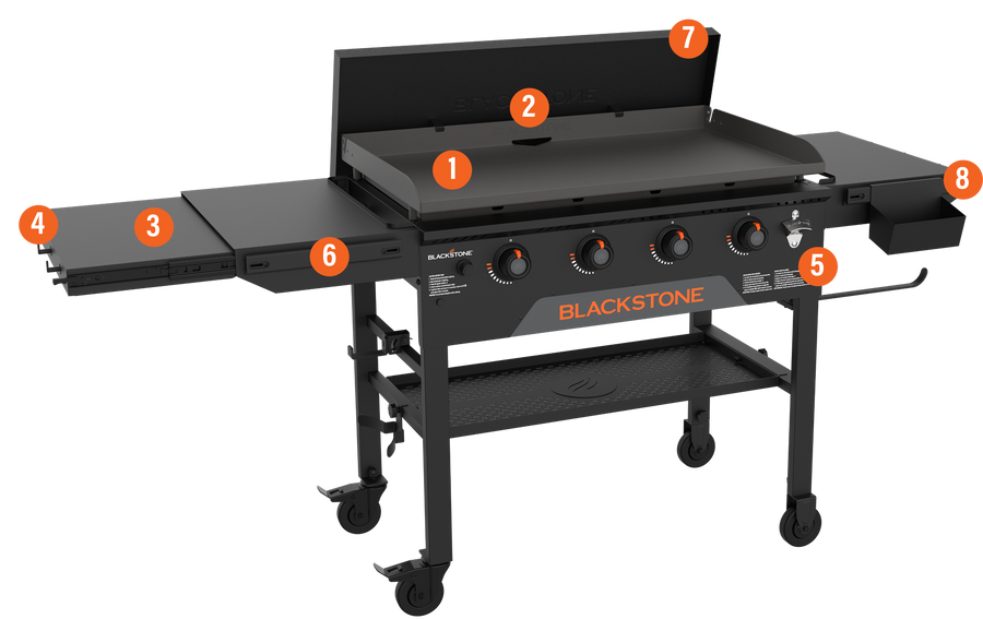 36" Griddle with Hard Cover features