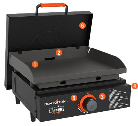 17" Tabletop Griddle with Hard Cover features