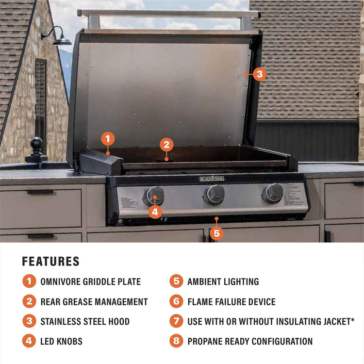 28" Drop - in Griddle with Hood - Blackstone Products