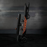 Store the griddle upright with the side shelf kickstand. 