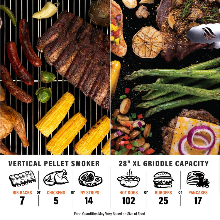 28" XL Griddle Vertical Pellet Smoker Combo - | Blackstone Products