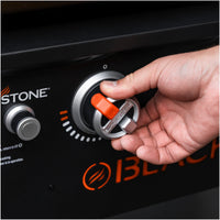 The electric push-button ignition fires simply with the press of a button. 