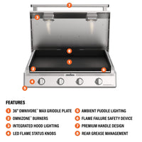 36" Drop-In Griddle with Hood Natural Gas - | Blackstone Products