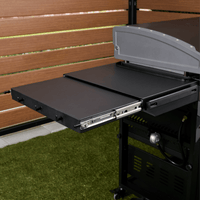 The extendable side shelf provides extra prep space. 