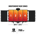 The four independent heat zones are spread across 768 square inches of cooking space. 