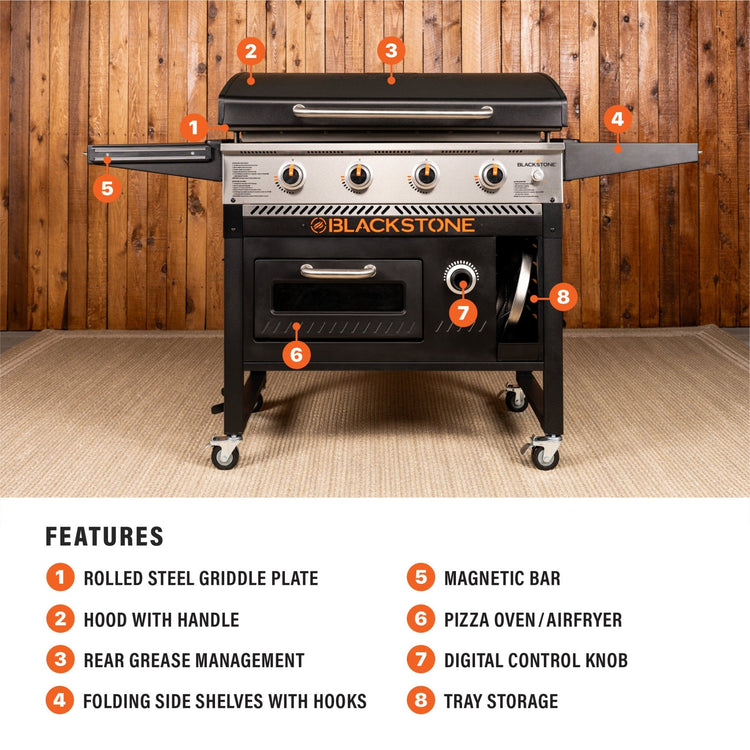36" Griddle Pizza Oven Airfryer Combo - Griddles with Air Fryer | Blackstone Products
