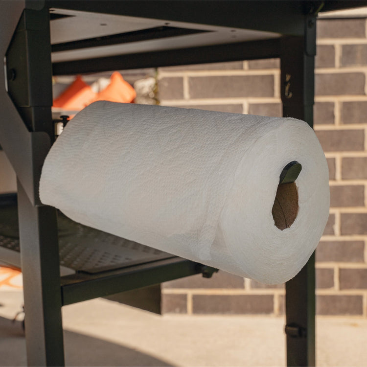 The paper towel provides easy cleanup. 