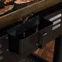 The Rear Grease Management system makes cleanup easy by directing grease and food debris to the back of the griddle into the grease cup. 